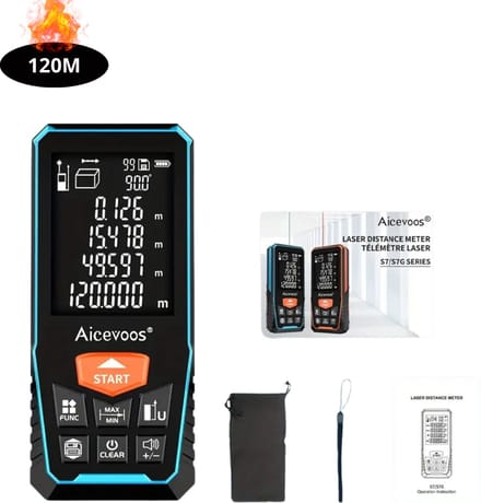 Nivard Laserafstandsmeter - Laser - Afstandsmeter - Afstandmeter - Rangefinder - Digitale Meetlint - Precisiegereedschap - 120 Meter