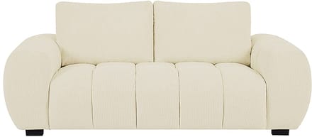 Vente-unique Driezitsbank van beige stof BERENIA