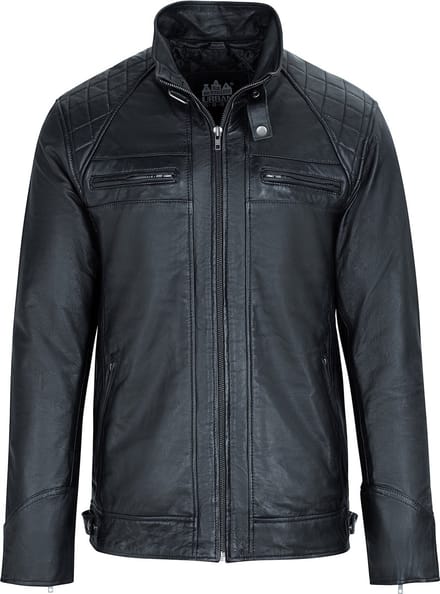 Urban 5884® - Skimo- Leren jas -Heren jas - Zwart - Maat M
