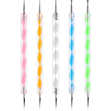 5PCS Dotting Tools Set voor Nail Art, Embossing Stylus voor Schilderen white