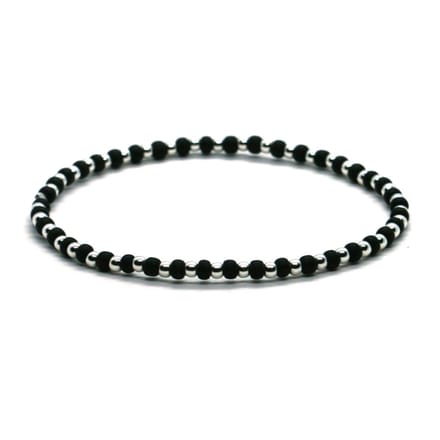 Heaven Eleven - dames - armband - sterling - zilver - 925 - ZWART - 2,5mm