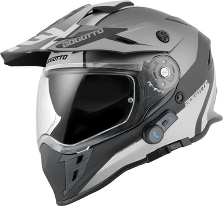 Bogotto H331 BT Tour EVO Zwart Grijs Bluetooth Enduro Helm - Helm