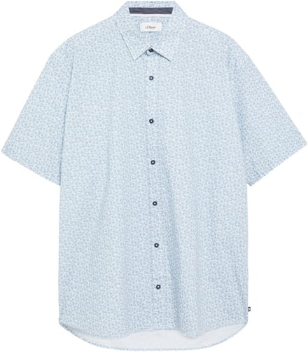 s.Oliver - male - Regular Fit: elastisch shirt met korte mouwen en all-over print