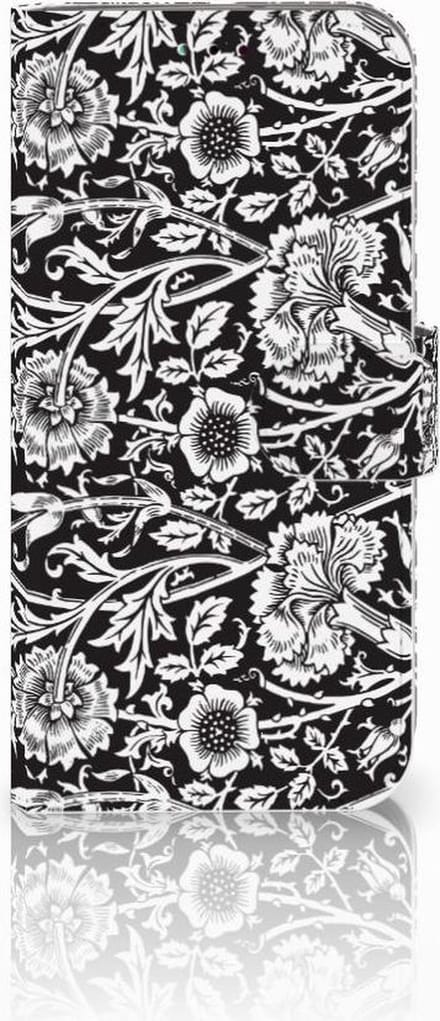 Samsung Galaxy A40 Hoesje Black Flowers