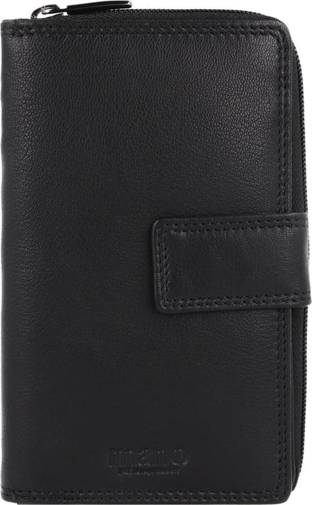 mano Donna Giulia Leren Portemonnee 10,5 cm - Dames - Staand formaat - schwarz