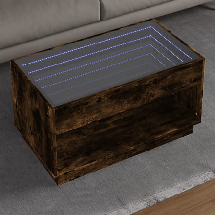 vidaXL - Salontafel - met - Infinity - LED - 90x50x50 - cm - gerookt - eikenkleurig
