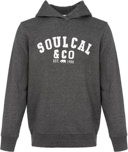 SoulCal - Sweater met Capuchon - Hoodie - groot logo - Donker grijs - M
