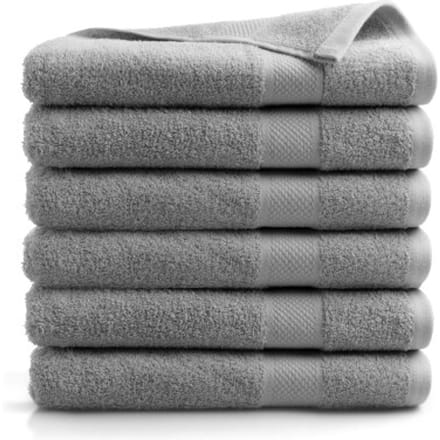 DoubleDry XL Handdoeken 70 x 140 - set van 6 - Hotel kwaliteit 500 g/m2 - 6x Lichtgrijs