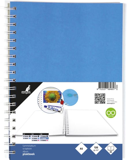 Kangaro plakboek - A5+ - 120 grams - 80 vel - blauw