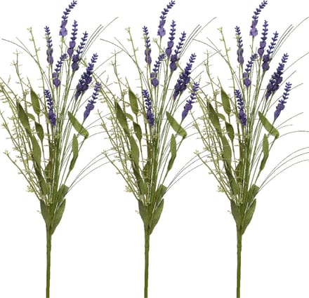 Everlands kunsttak lavendel - 3x - kunststof - paars - 4 x 13 x H75 cm
