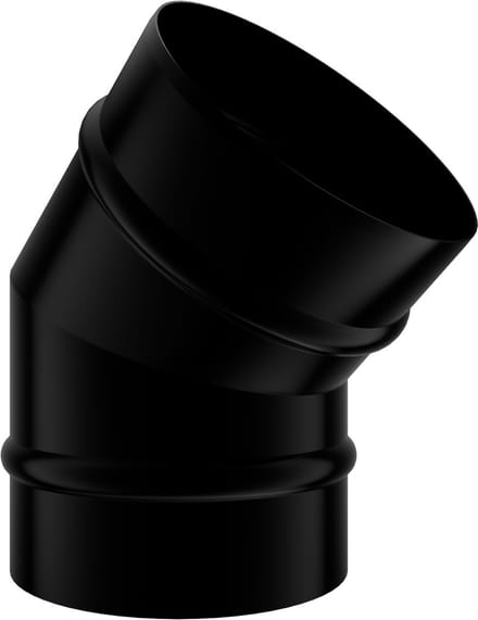 Bocht 45° Zwart 1mm 150mm.