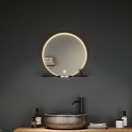 LED-verlichte spiegel Miro IP44 Tunable White 160lm 230V 10,5W Spiegel, Zwart mat