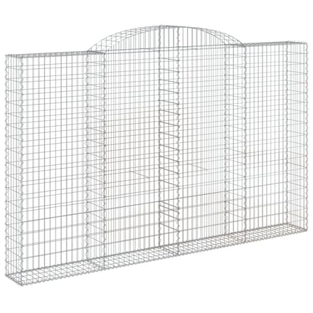 vidaXL - Schanskorf - gewelfd - 300x30x180/200 - cm - gegalvaniseerd - ijzer