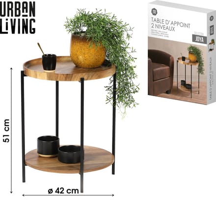 “JOYA” bijzettafel met 2 niveaus Ø42 cm x H51 cm