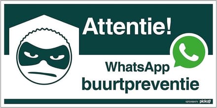 Pickup bord panneau 30x15 cm - WhatsApp Buurtpreventie