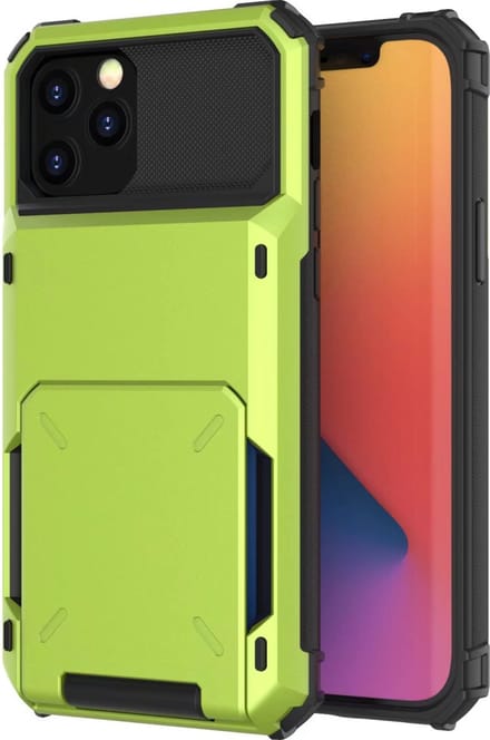 Hoesje geschikt voor iPhone 7 - Backcover - Pasjeshouder - Portemonnee - TPU - Groen