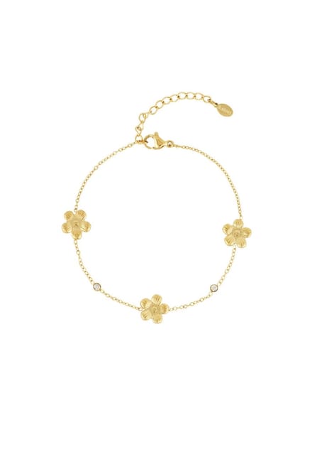 Bijoutheek Armband (Sieraad) Flower Power Goudkleurig