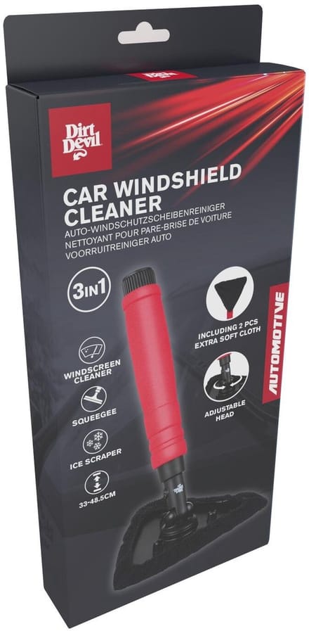 Dirt Devil Techtronic Cordless - Auto ijskrabber - Glas- en ruitenreiniger - 3 in 1 - zwart/rood