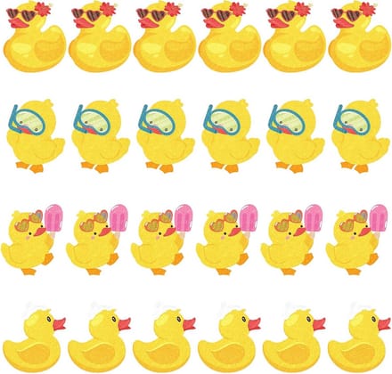 Antislip Badstickers - Eendjes Motief - Veilig Baden - Zelfklevend Ontwerp - 24 Stuks - Wit