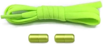 Elastische schoenveters - metalen sluiting - groen