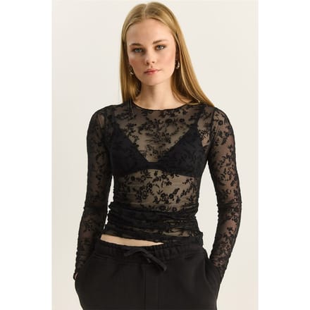 Bloemen Drape Crew Neck Blouse