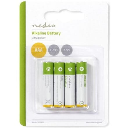 Nedis Alkaline AAA Batterijen 1.5V-4 Stuks (Diversen) Nieuw