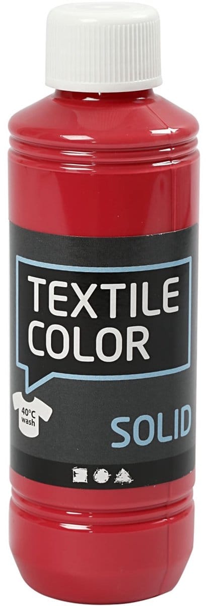 Textil Solid, rood, dekkend, 250 ml