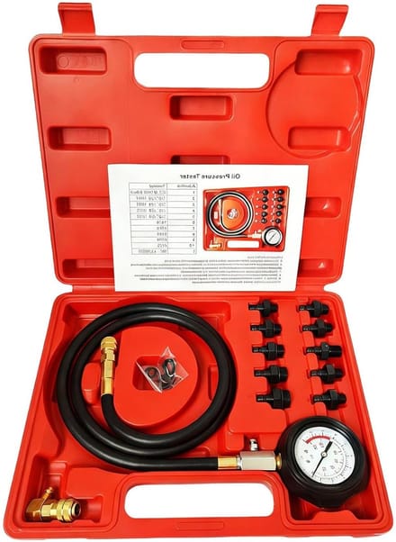 Oliedrukmeter Set - Brandstofdrukmeter Motor - Motor Diagnose - Dual Scale 140 PSI - 3 Inch Wijzerplaat - Zwart