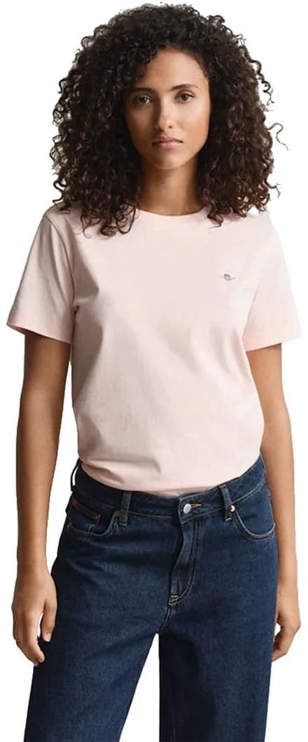 Gant Shield Regular Fit T-shirt Met Korte Mouwen Roze S Vrouw