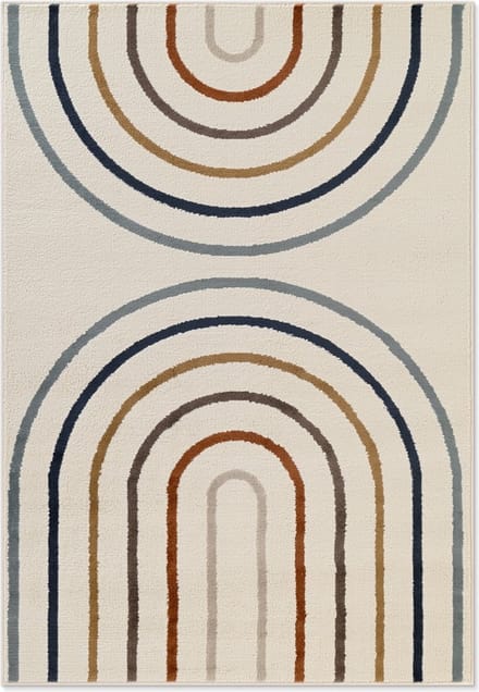 Flycarpets Kindervloerkleed Adventures - Dubbele regenboog - Creme / Multi 160x235 cm