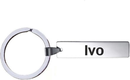 Sleutelhanger Met Naam - Ivo - RVS