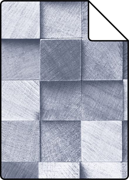 Proefstaal ESTAhome behang 3D-houtmotief blauw - 26.5 x 21 cm - 138526-S