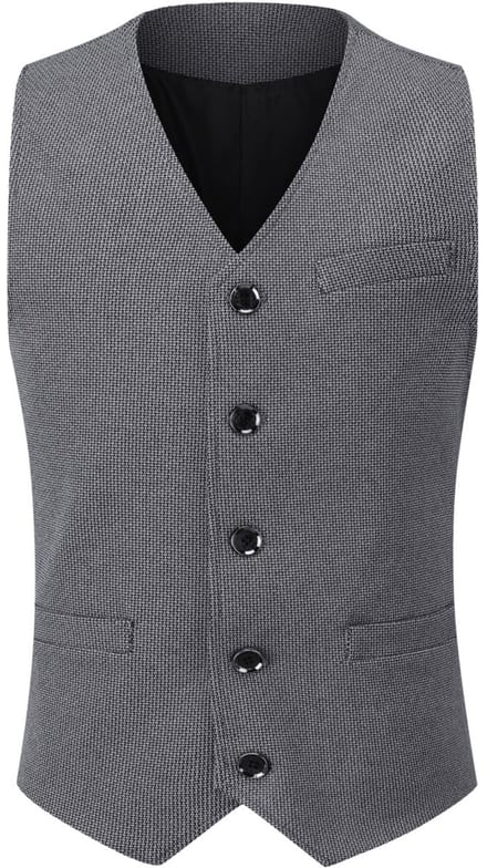 ALLTHEMEN Heren Patchwork V-hals Vest - Formeel Klassiek Basis Wollen Vest Voor Bruiloften - S