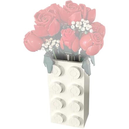 Gobricks MOC Rozenvaas Blokken Boeket Bouwsteen Educatief Speelgoed Cadeau Versiering Valentijnsdag gray