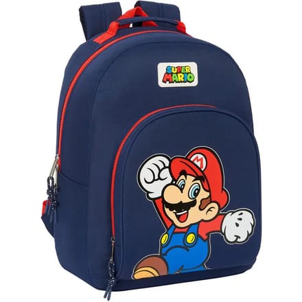 Aanpasbare rugzak met dubbele ritssluiting voor kinderen Safta Super Mario Bros