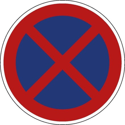 Niet stilstaan sticker, E2 150 mm