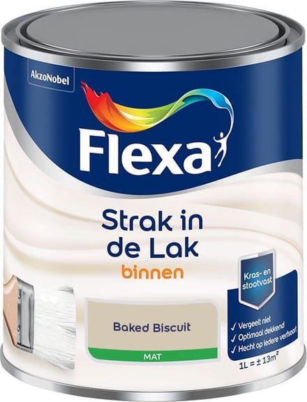 Flexa - Strak In De Lak Binnenlak Mat - Baked Biscuit - Mengverf - 1 L