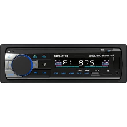 Strex Autoradio met Bluetooth 1 DIN - Voor Alle Auto's - USB AUX en Handsfree Bellen - Met Microfoon en Afstandsbediening