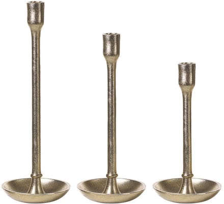 LIWUNG - Kandelaar set van 3 - Goud - Aluminium