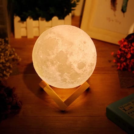 SNJY® Maanlamp - Maan Lamp - Maanlampje - 3D Lamp - 16 Kleuren - Wit