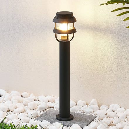 Lindby - Tuinpad verlichting - 1licht - Staal, aluminium, glas - H: 60 cm - E27 - antraciet