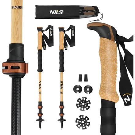 Nils TK8606 Trekkingstokken - Bamboe & Aluminium, Verstelbaar