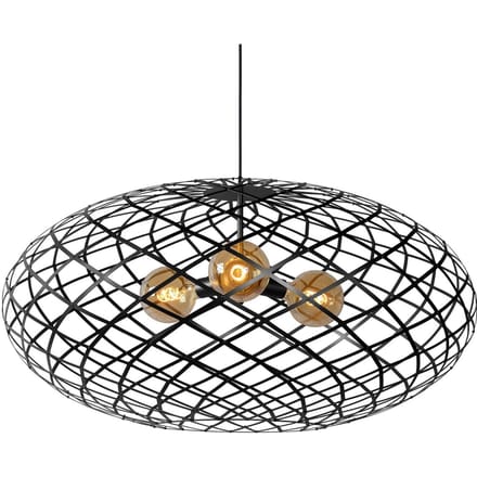Lucide Hanglamp Wolfram, kap ovaal, 100 cm, zwart