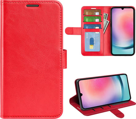 MobyDefend Hoesje - Geschikt voor Samsung Galaxy A16 - Wallet Book Case (Sluiting Achterkant) - Rood