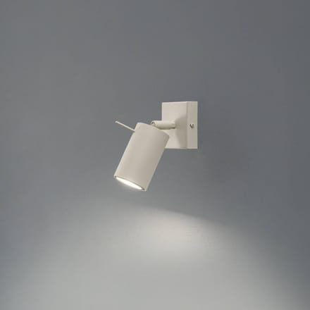 Wandlamp RING met verstelbare spot - Sollux Lighting - IP20 - Beige staal behuizing - 8 x 16 x 16 cm - 1 x GU10 LED, exclusief lichtbron - Max. 10 W - Moderne wandlamp voor woonkamer, slaapkamer en eetkamer
