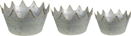Clayre & Eef Planthouder Ø 43x21 cm Grijs Groen Metaal