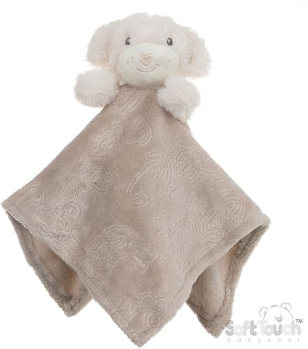 Soft Touch Knuffeldoekje Puppy 36 x36 Cm Off white/bruin