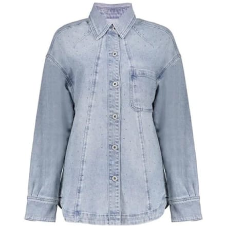 Geisha Jeans Overshirt Stones Bleached Denim Stones Größe: S | Business hemden Outlet | Damen | Blau