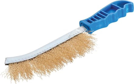 Silverline Staalborstel - Messing haren - 250 mm - Blauw handvat