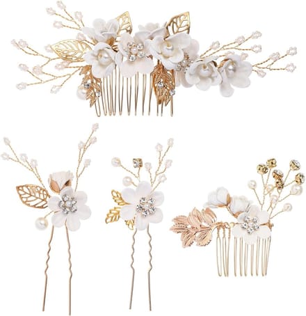Elegante Gouden Haarcombs voor Bruidsmeisjes - Strass Versiering voor Bruiloften en Feestjes